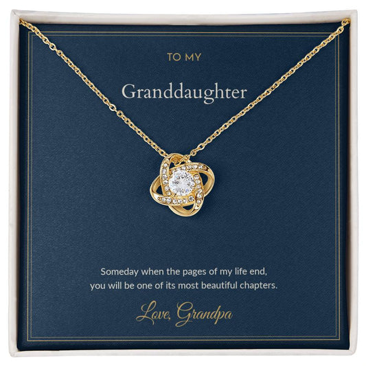 Love Knot necklace, on a keepsake card for Granddaughter (view 2)