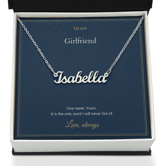 Custom Name necklace, on a keepsake card for Girlfriend (view 2)