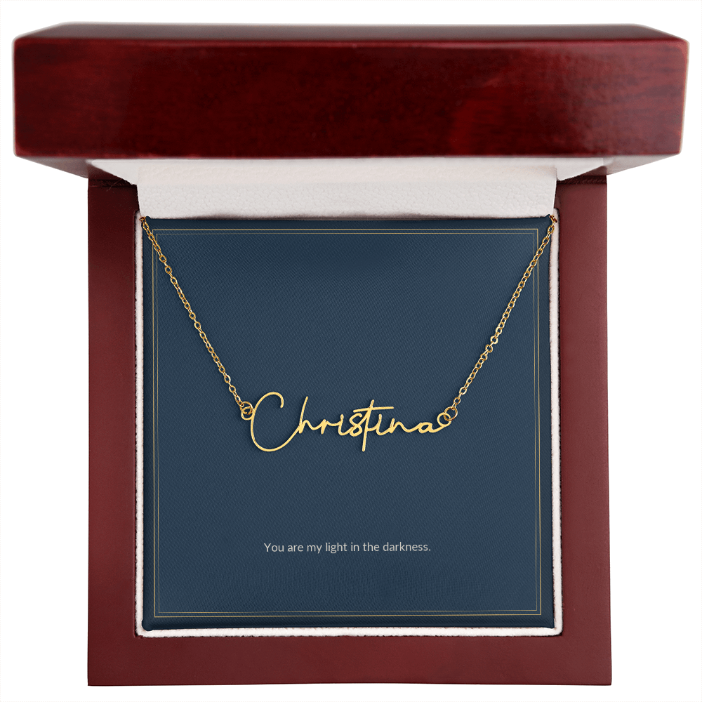 To My Girlfriend Necklace - My Light In The Darkness
