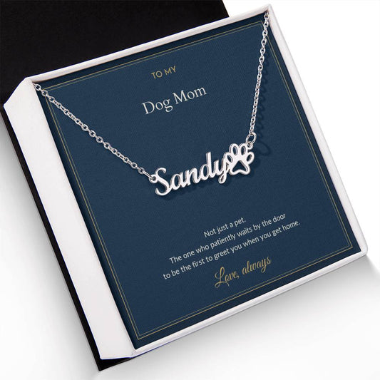 Paw Print Name necklace, on a keepsake card for Friend (view 2)