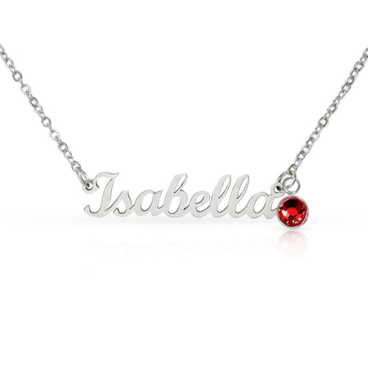 Custom Name Necklace with Birthstone, view 2