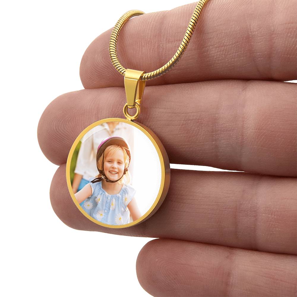 Photo Upload Circle Necklace, view 7