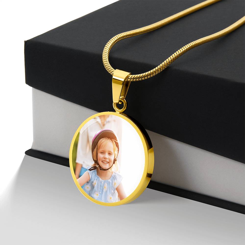 Photo Upload Circle Necklace, view 8