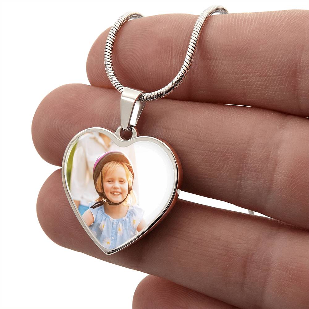 Photo Upload Heart Necklace, view 6