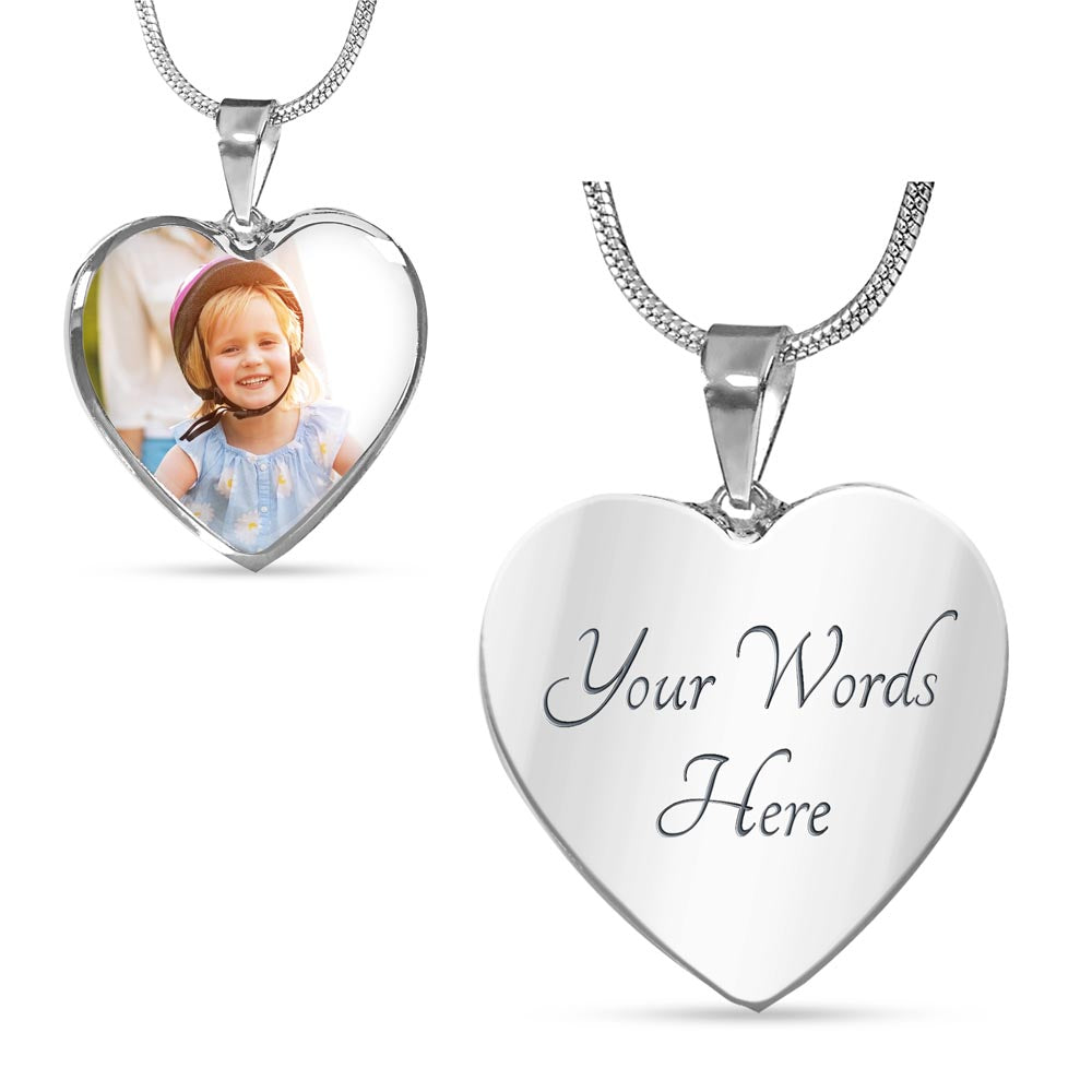 Photo Upload Heart Necklace, view 5