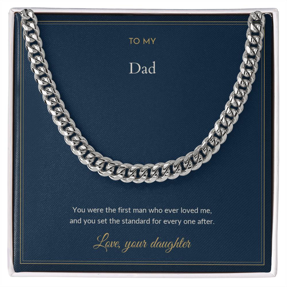 Cuban Link necklace, on a keepsake card for Dad (view 1)