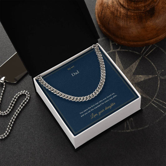 Cuban Link necklace, on a keepsake card for Dad (view 2)