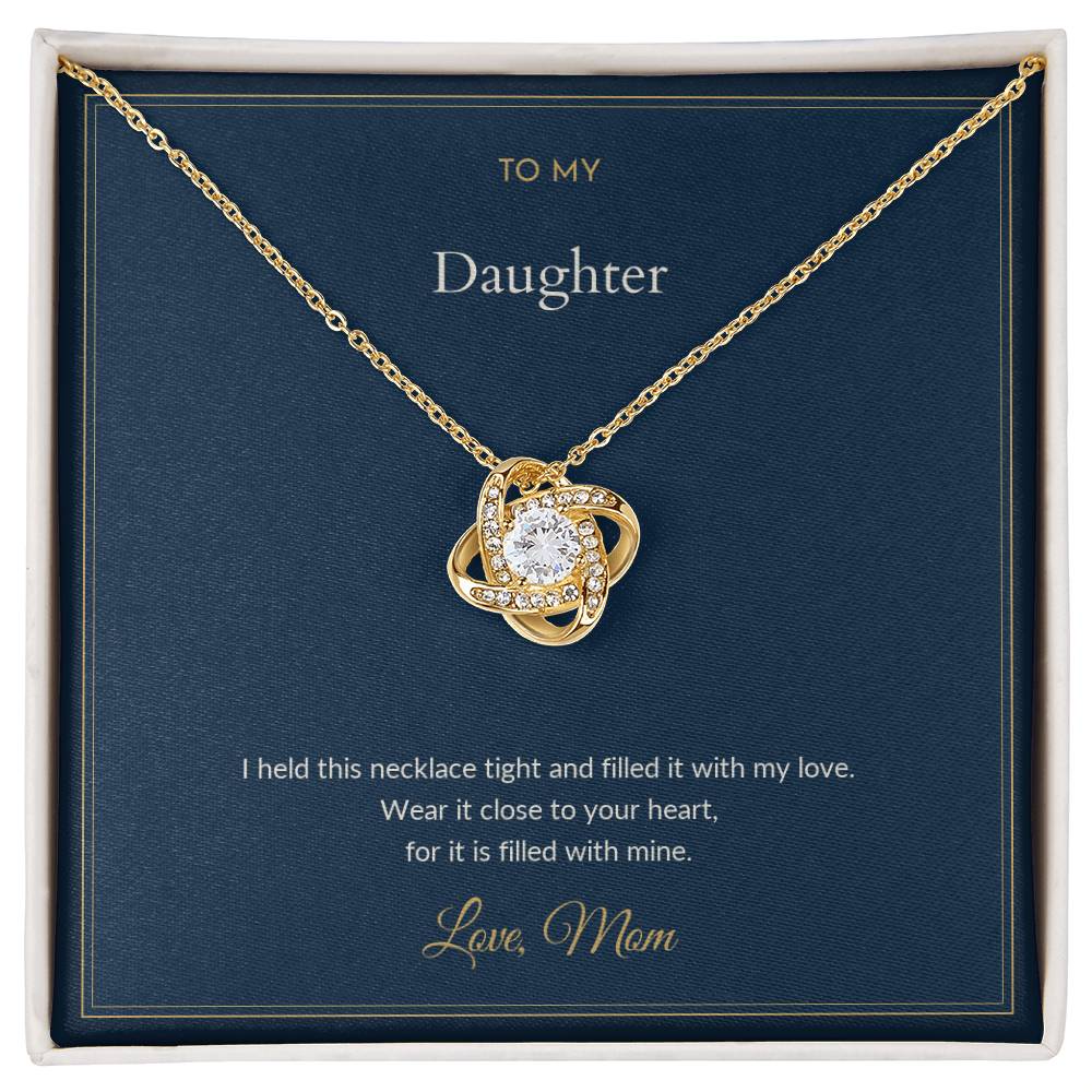Love Knot necklace, on a keepsake card for Daughter (view 2)