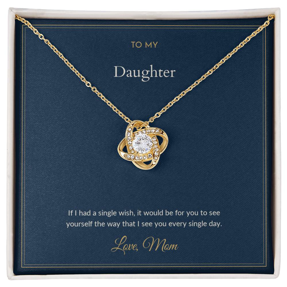 Love Knot necklace, on a keepsake card for Daughter (view 2)