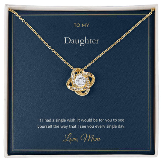 Love Knot necklace, on a keepsake card for Daughter (view 2)