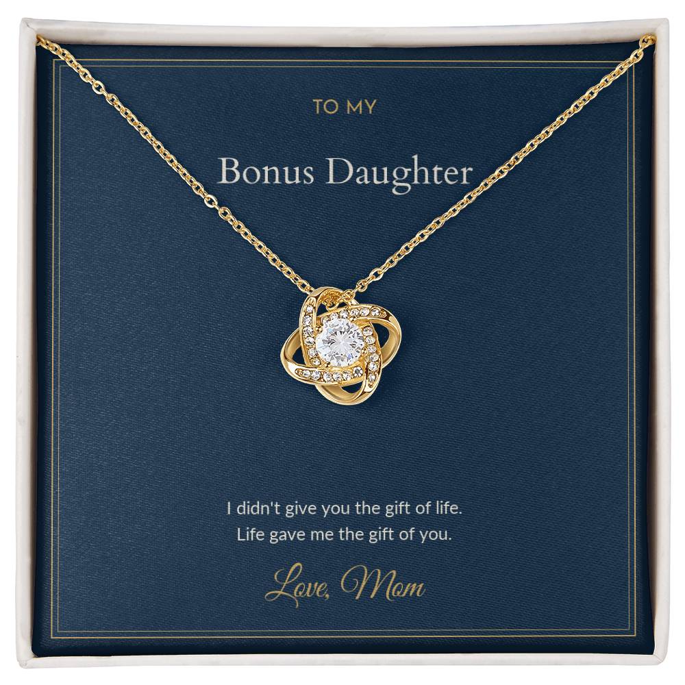 Love Knot necklace, on a keepsake card for Bonus Daughter (view 2)