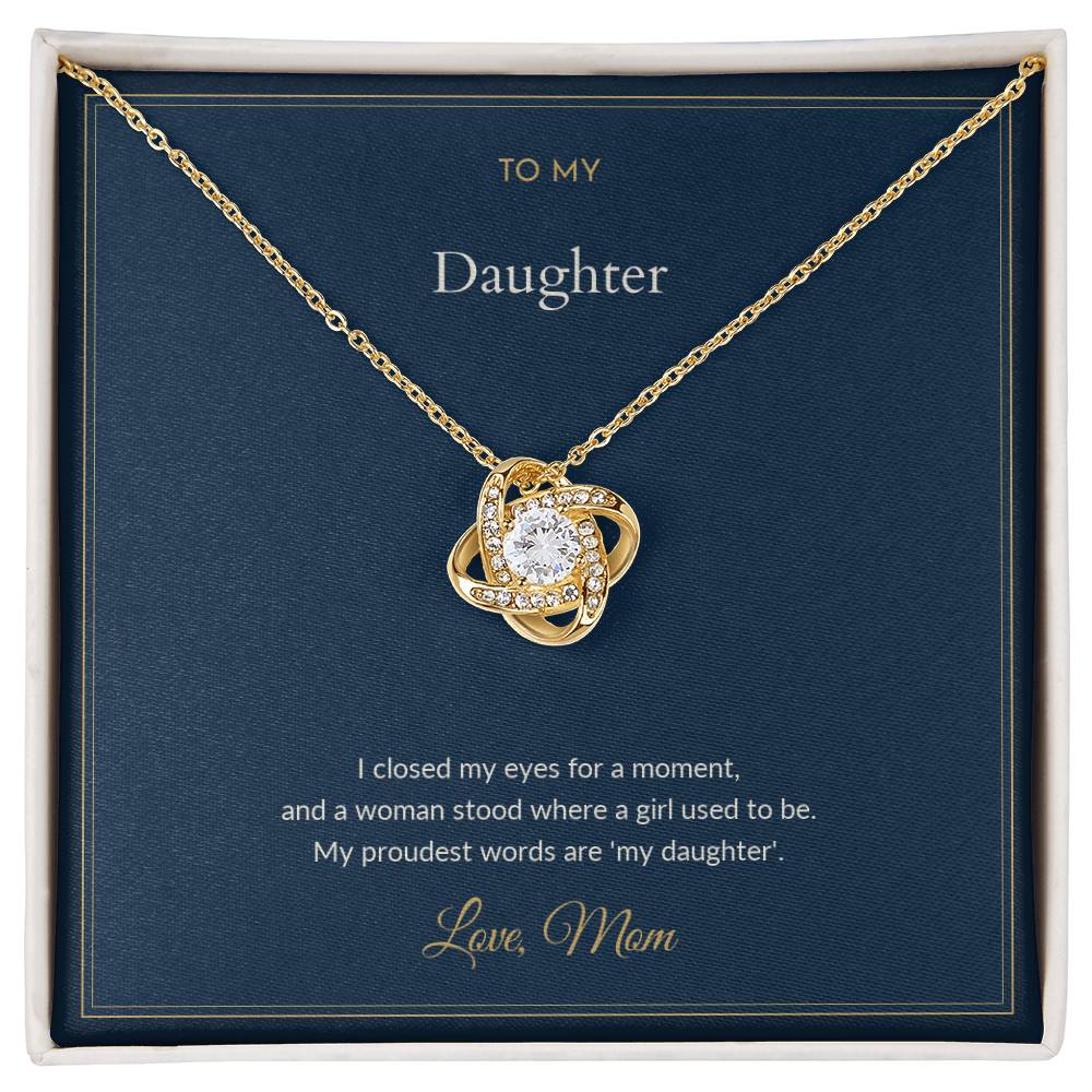 Love Knot necklace, on a keepsake card for Daughter (view 2)