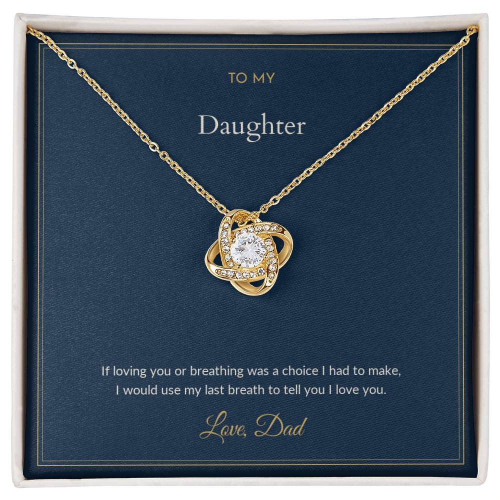 Love Knot necklace, on a keepsake card for Daughter (view 2)