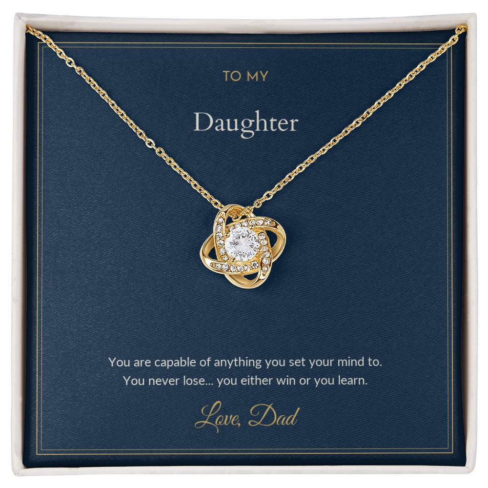 To My Daughter Necklace - You Either Win Or You Learn, from Dad, view 2