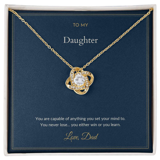 To My Daughter Necklace - You Either Win Or You Learn, from Dad, view 2
