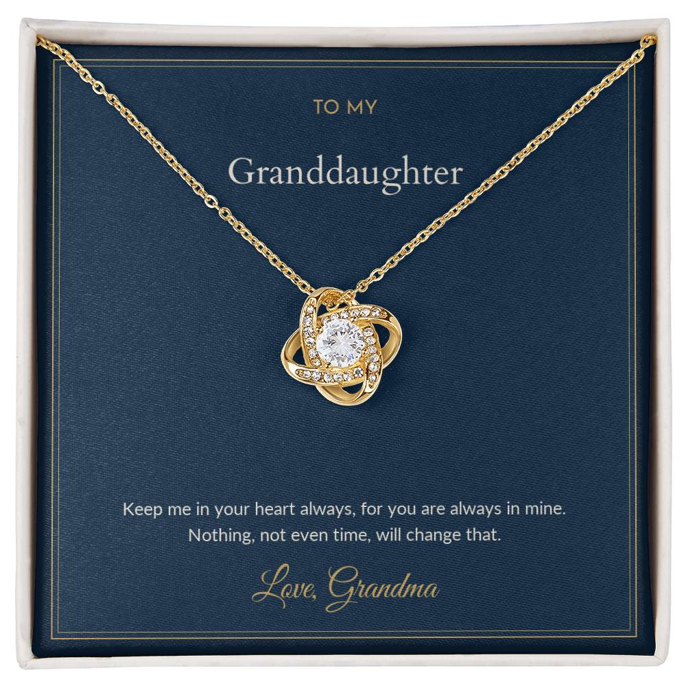Love Knot necklace, on a keepsake card for Granddaughter (view 2)