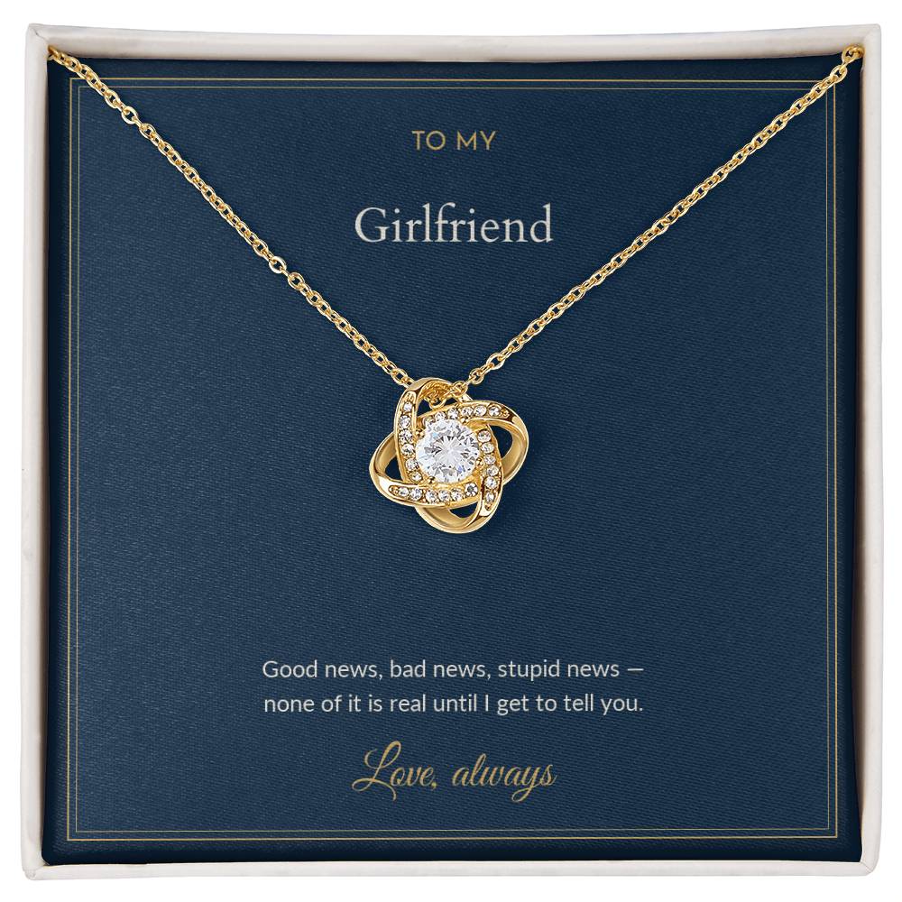 Love Knot necklace, on a keepsake card for Girlfriend (view 2)