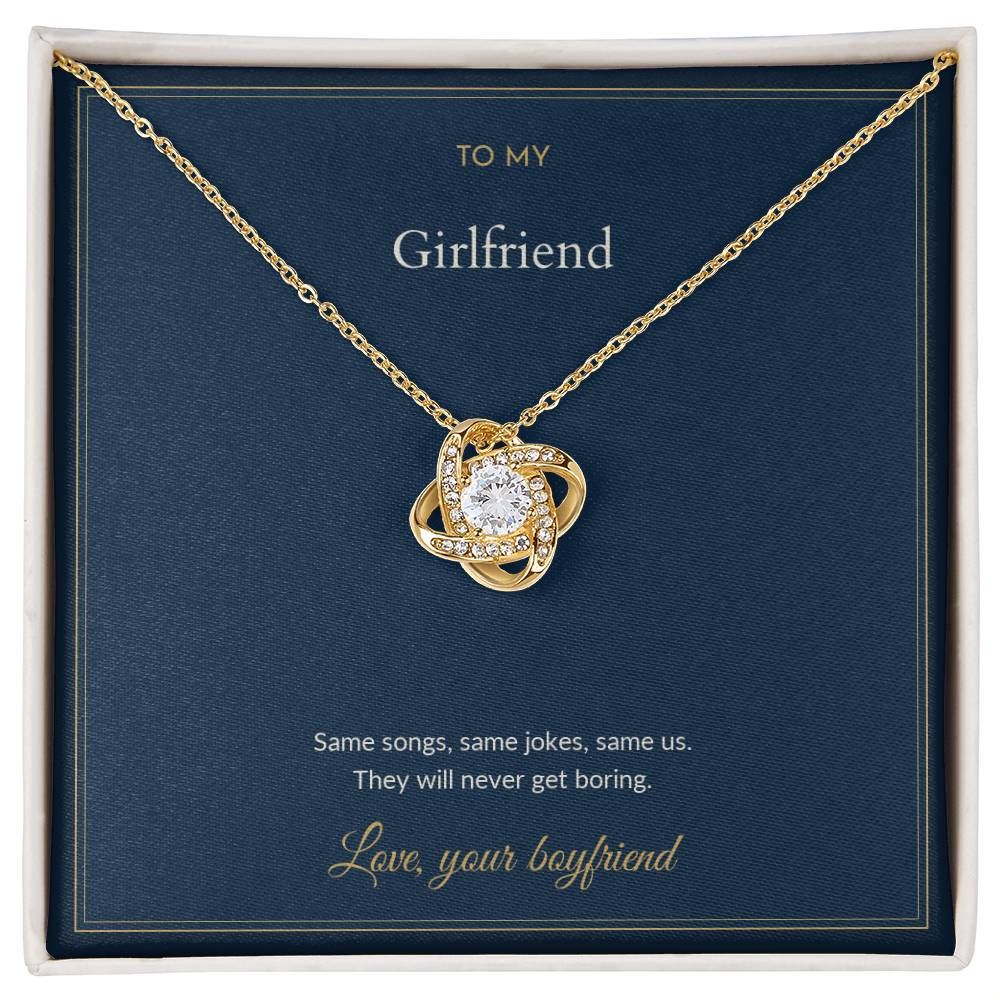 Love Knot necklace, on a keepsake card for Girlfriend (view 2)