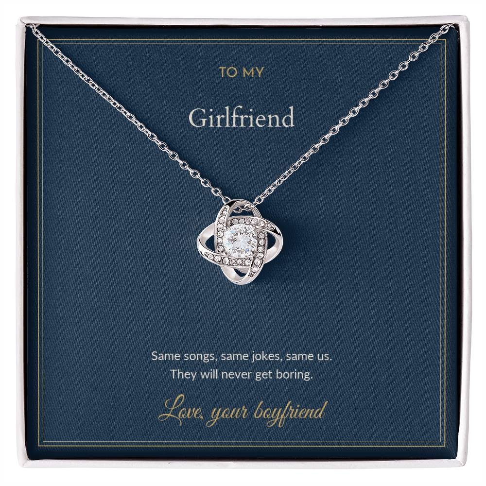 Love Knot necklace, on a keepsake card for Girlfriend (view 1)