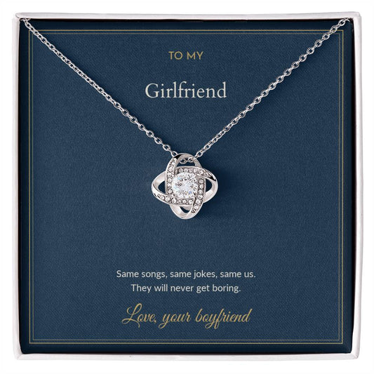 Love Knot necklace, on a keepsake card for Girlfriend (view 1)