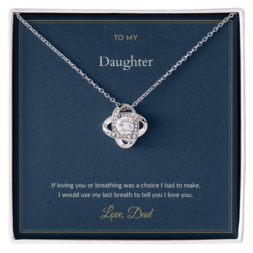 Love Knot necklace, on a keepsake card for Daughter (view 1)
