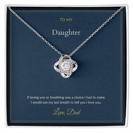 Love Knot necklace, on a keepsake card for Daughter (view 1)