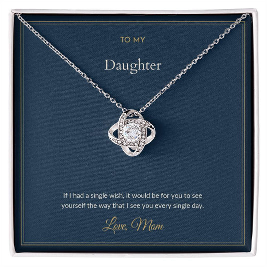 Love Knot necklace, on a keepsake card for Daughter (view 1)