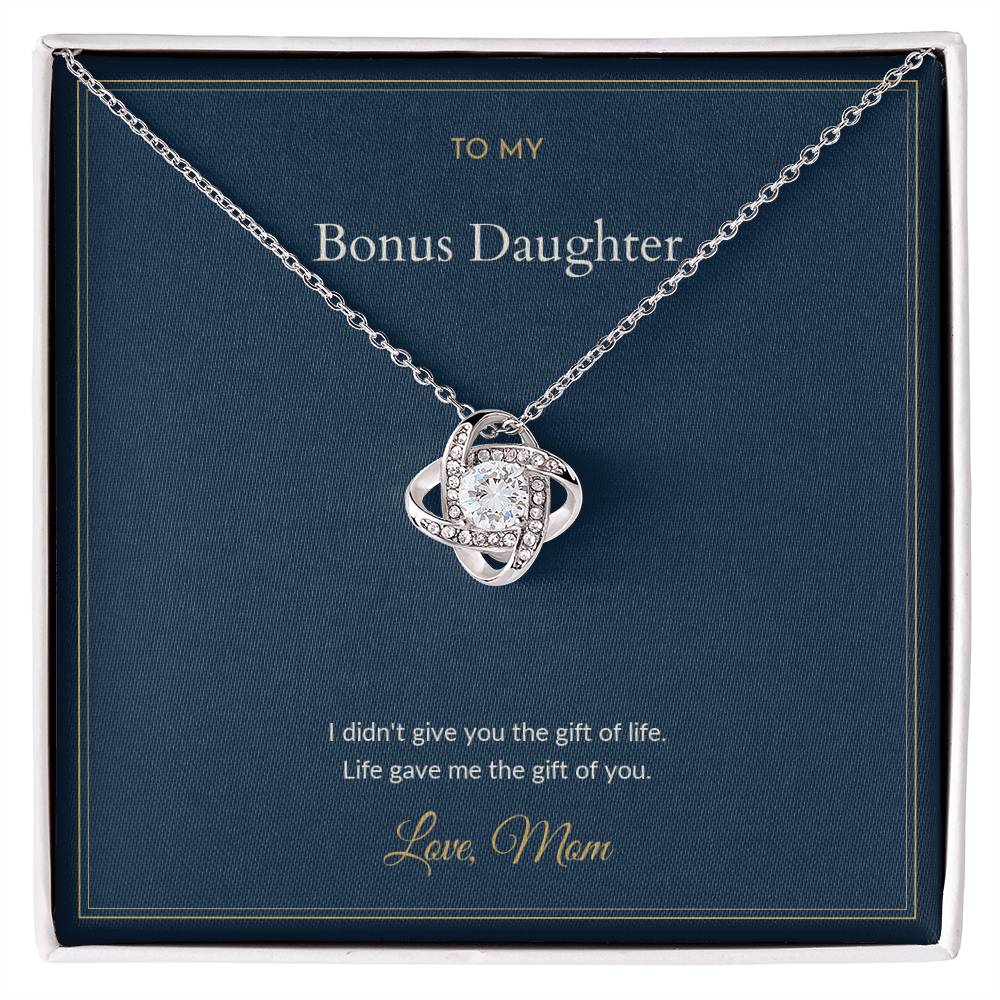 Love Knot necklace, on a keepsake card for Bonus Daughter (view 1)