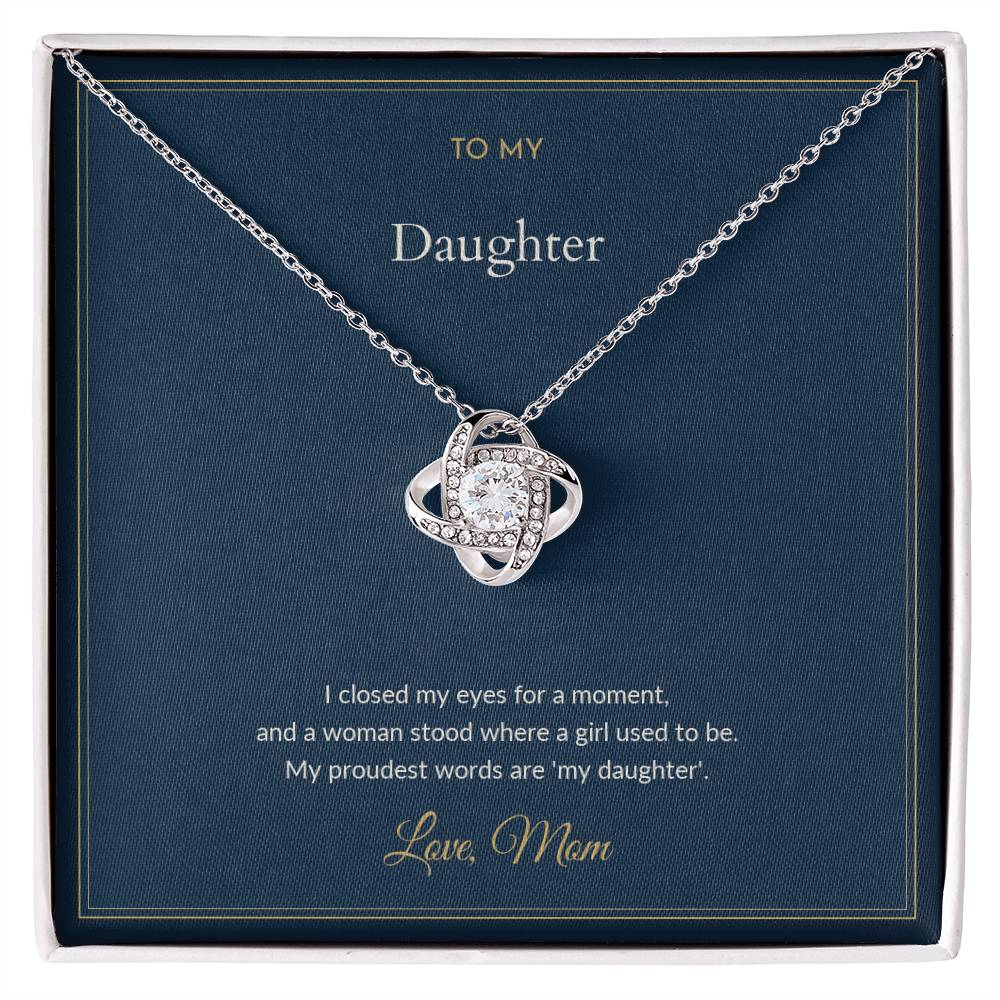 Love Knot necklace, on a keepsake card for Daughter (view 1)