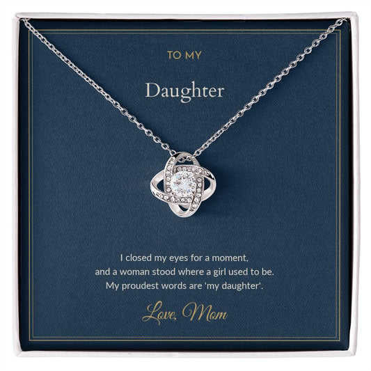 Love Knot necklace, on a keepsake card for Daughter (view 1)