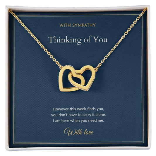Interlocking Hearts necklace, on a keepsake card for Friend (view 2)