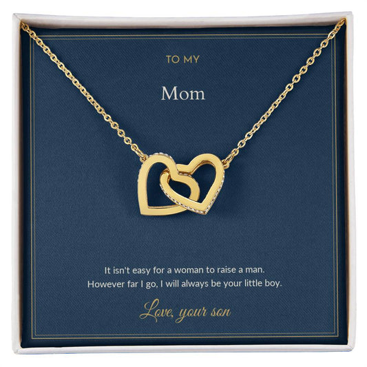 Interlocking Hearts necklace, on a keepsake card for Mom (view 2)