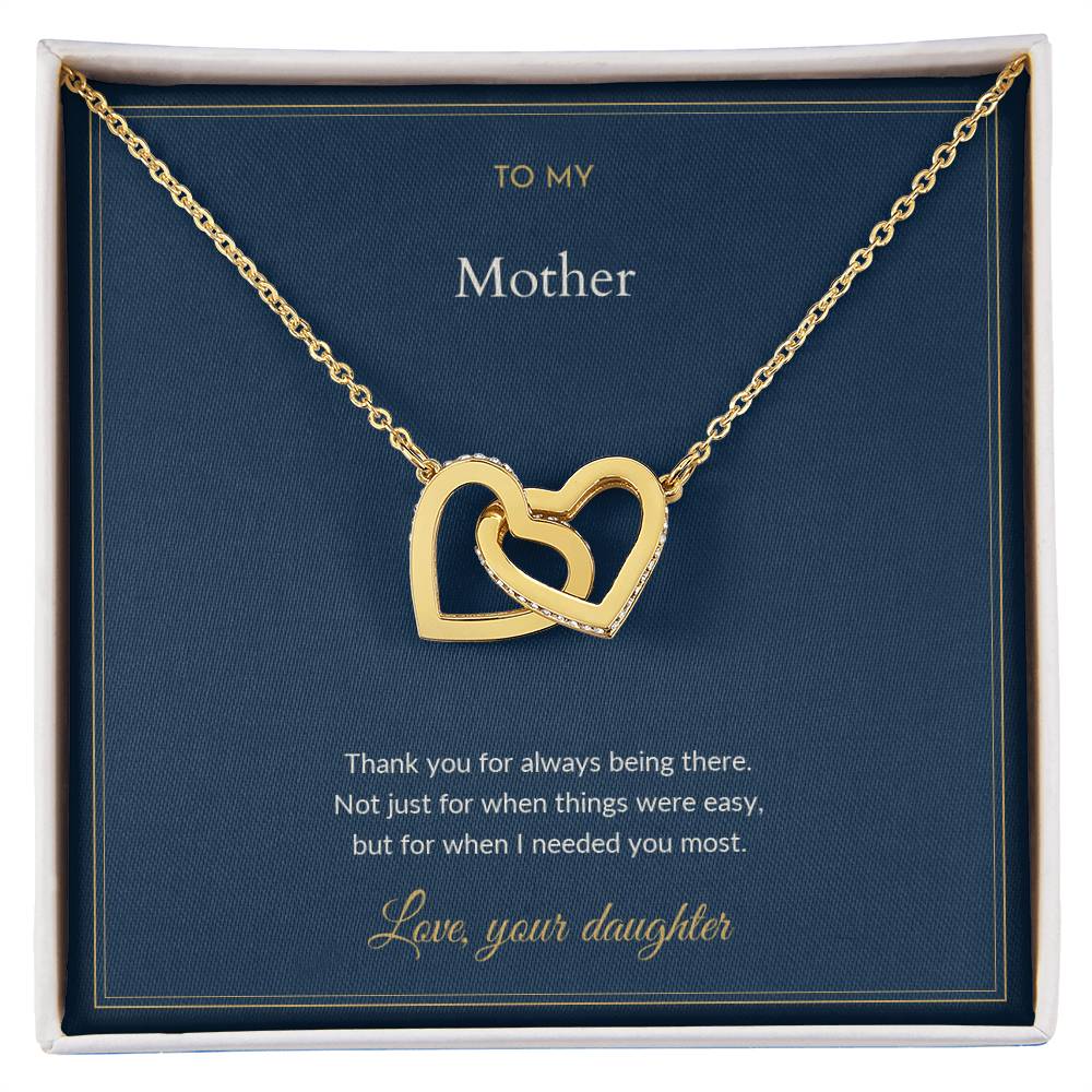 Interlocking Hearts necklace, on a keepsake card for Mom (view 2)