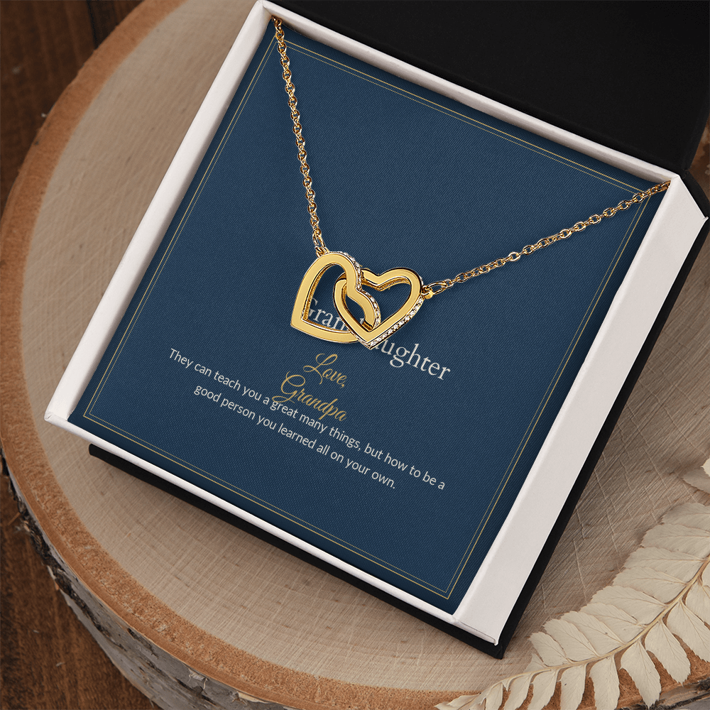Interlocking Hearts necklace, on a keepsake card for Granddaughter (view 3)