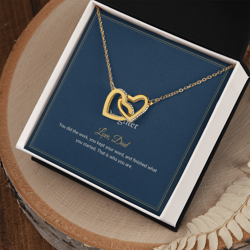 Interlocking Hearts necklace, on a keepsake card for Daughter (view 3)