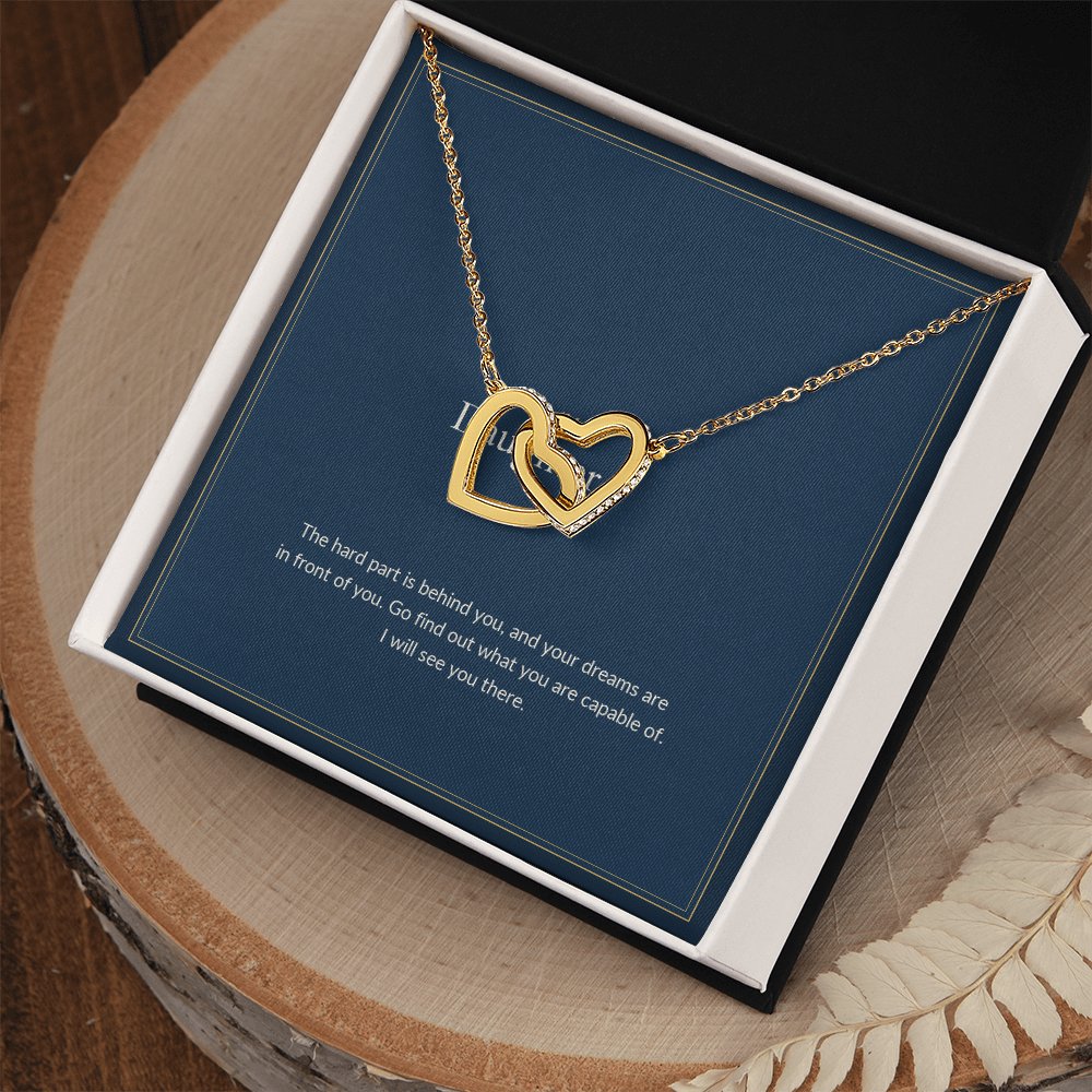 Interlocking Hearts necklace, on a keepsake card for Daughter (view 3)