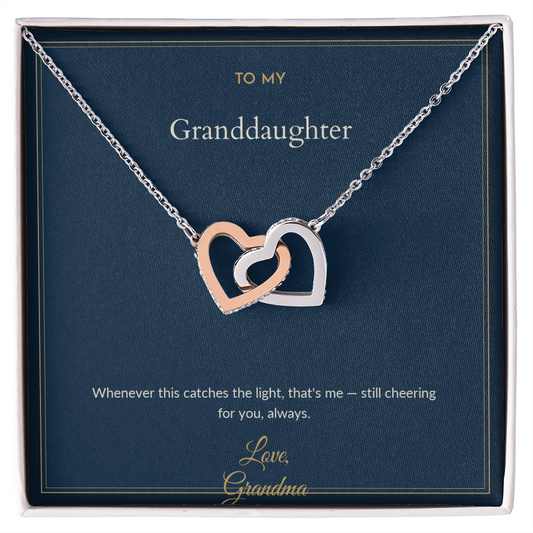 To My Granddaughter Necklace - Still Cheering for You, Personalized Gift from Grandma