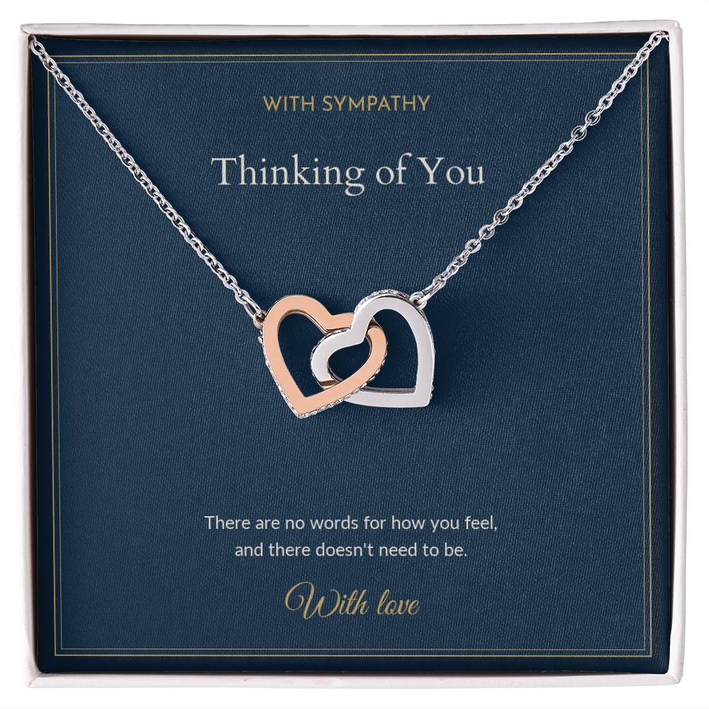 Interlocking Hearts necklace, on a keepsake card for Friend (view 1)