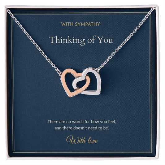 Interlocking Hearts necklace, on a keepsake card for Friend (view 1)