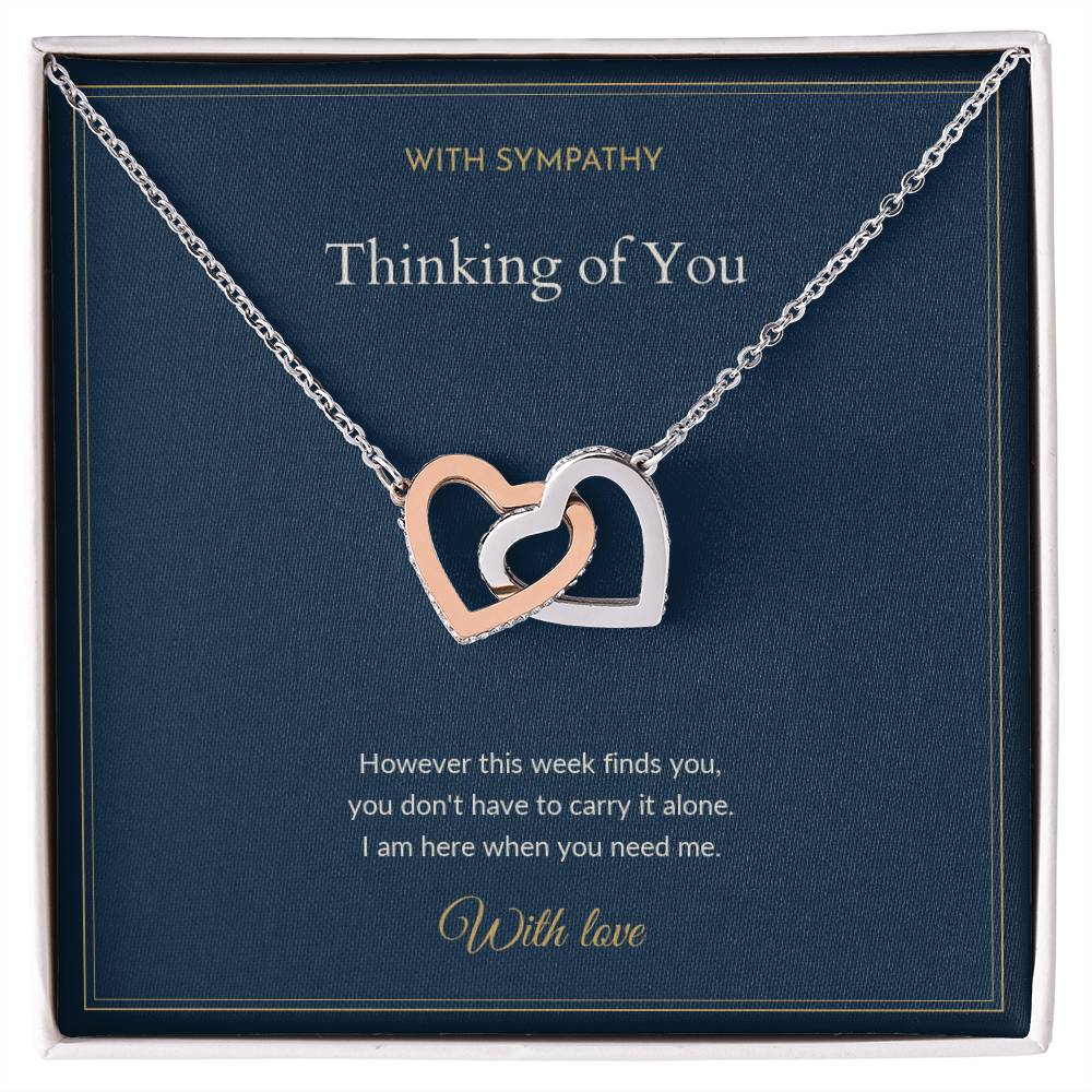 Interlocking Hearts necklace, on a keepsake card for Friend (view 1)