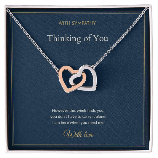 Interlocking Hearts necklace, on a keepsake card for Friend (view 1)
