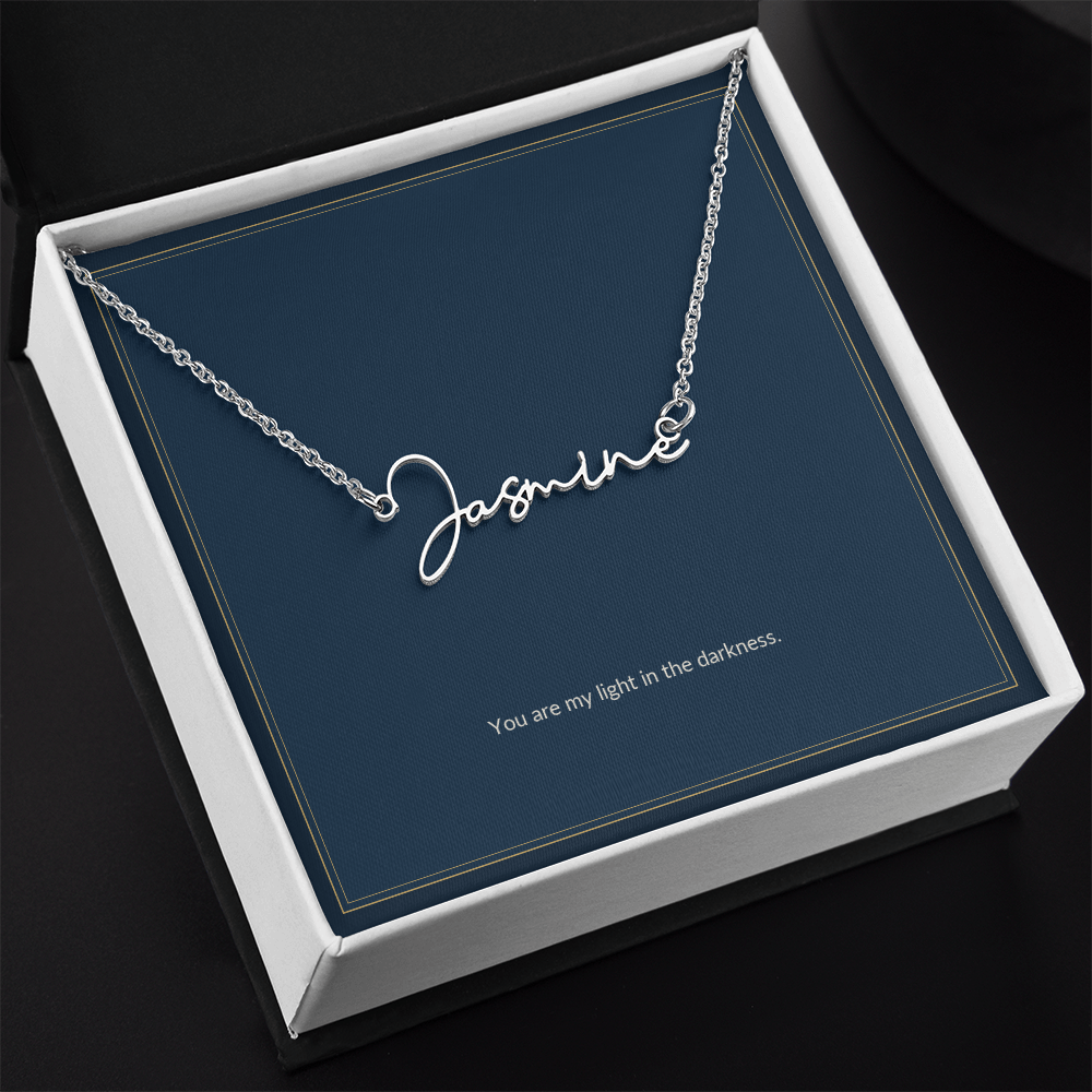 Signature Name necklace, on a keepsake card for Girlfriend (view 7)
