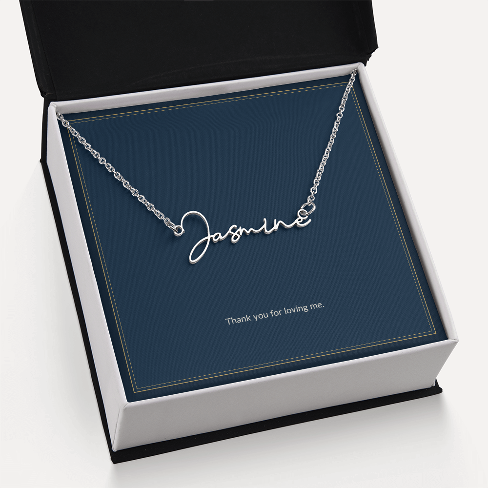Signature Name necklace, on a keepsake card for Girlfriend (view 4)