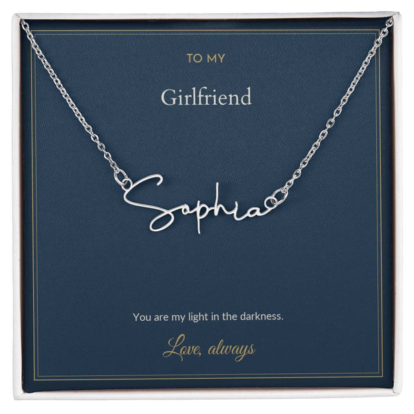 To My Girlfriend Necklace - My Light In The Darkness