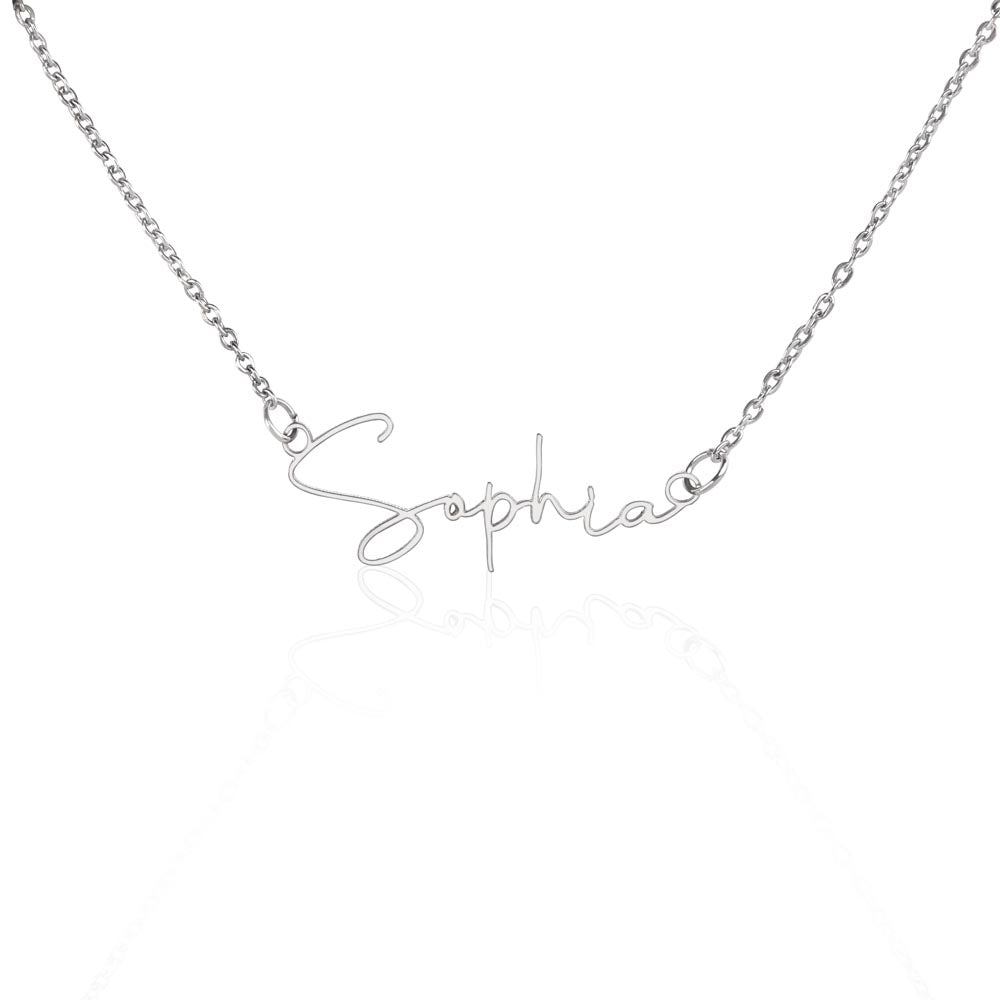 Signature Name necklace, on a keepsake card for Daughter (view 6)