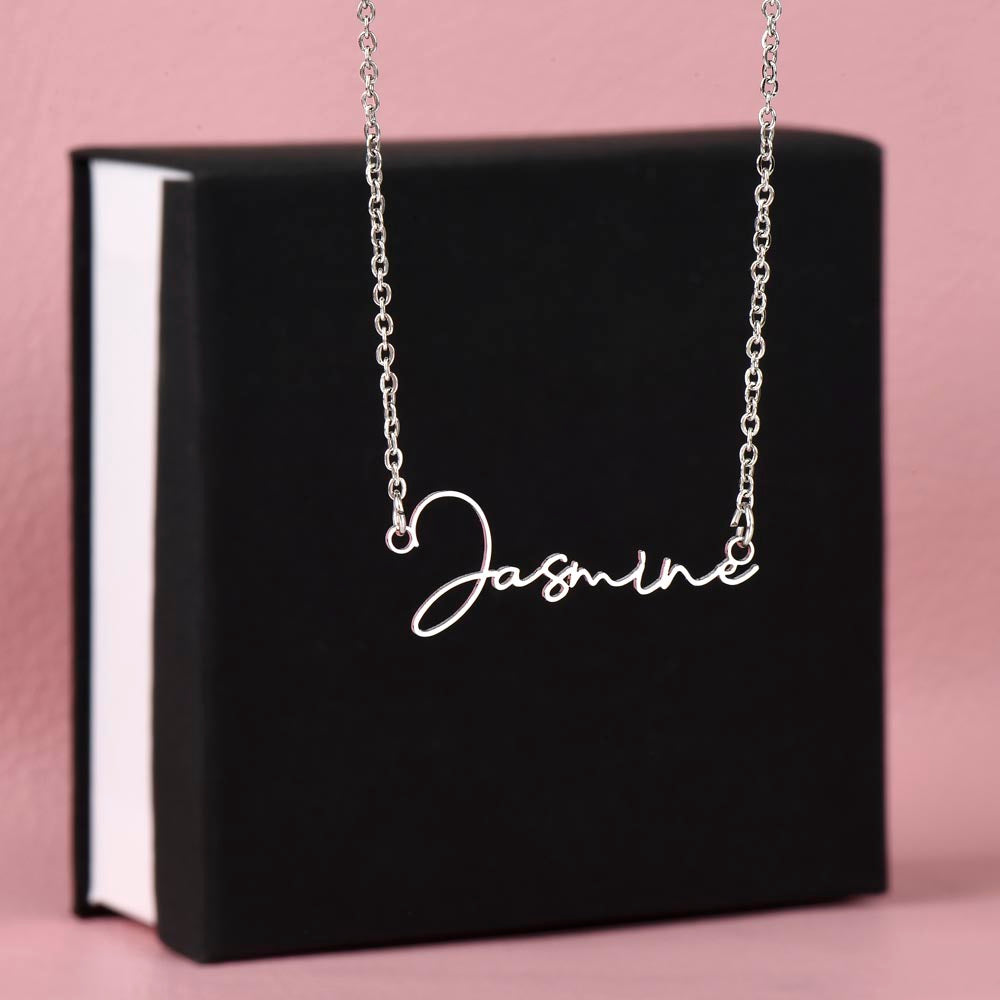 Signature Name necklace, on a keepsake card for Girlfriend (view 6)