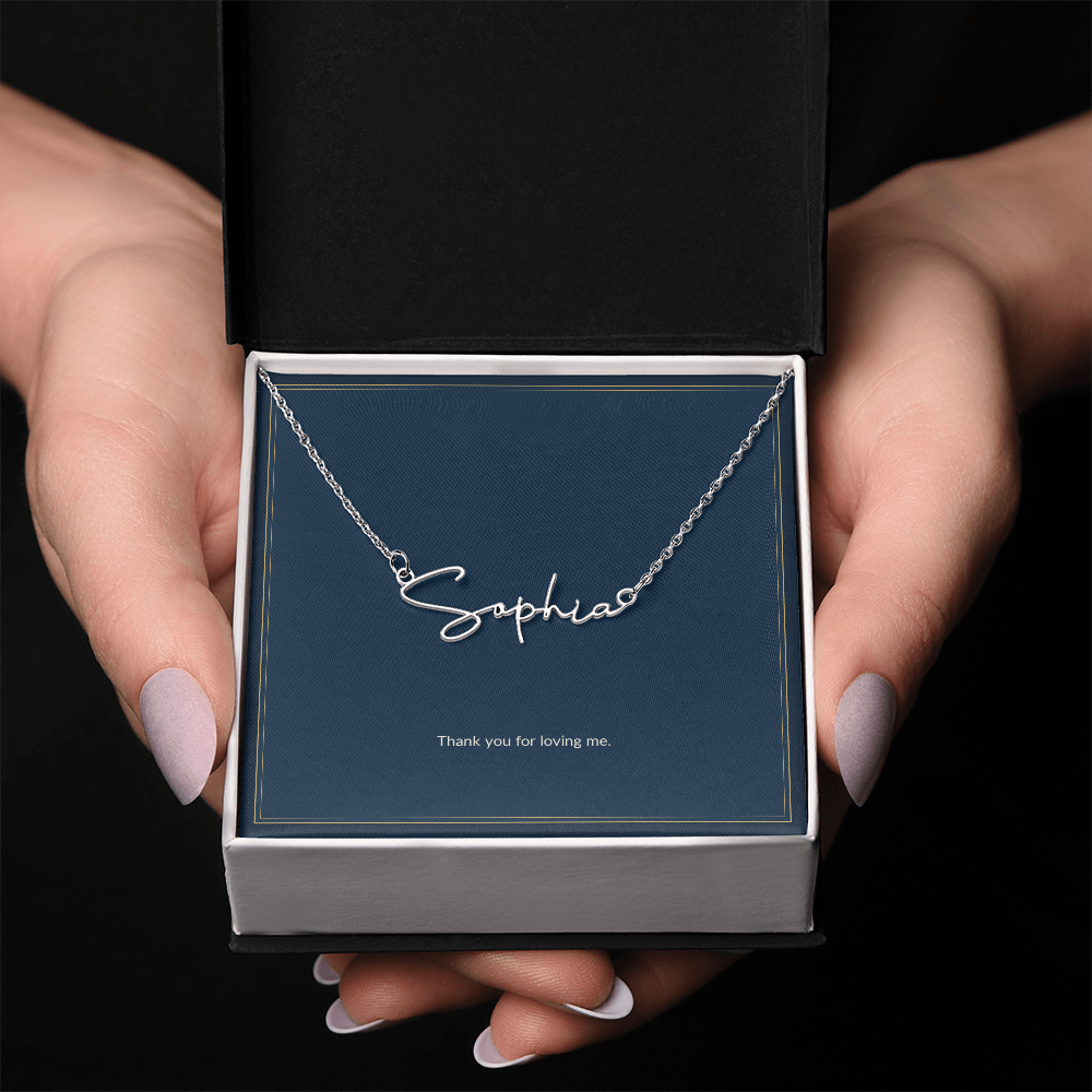 Signature Name necklace, on a keepsake card for Girlfriend (view 8)