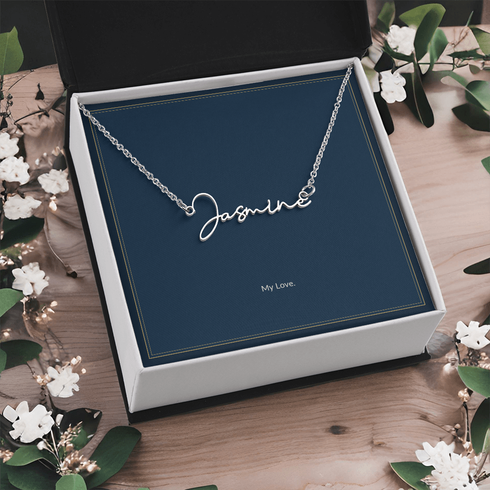 Signature Name necklace, on a keepsake card for Girlfriend (view 11)