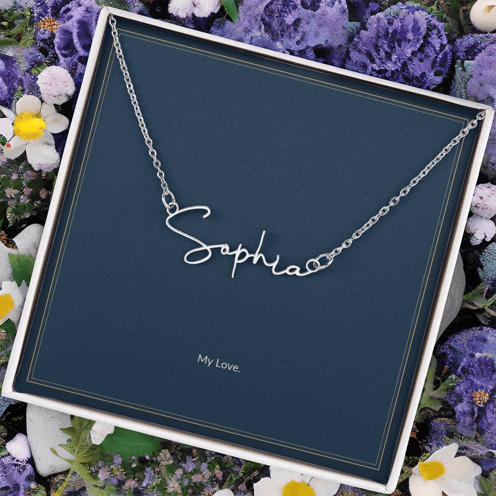 Signature Name necklace, on a keepsake card for Girlfriend (view 15)
