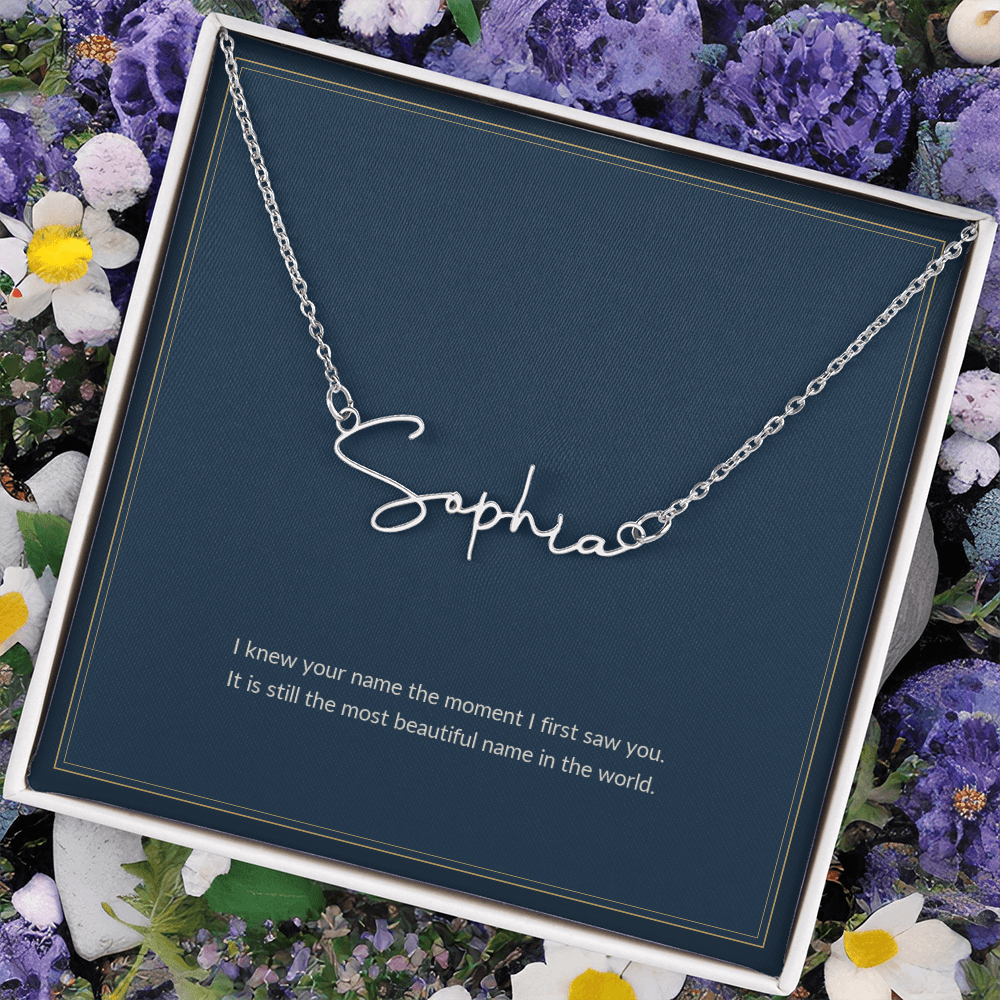 Signature Name necklace, on a keepsake card for Daughter (view 15)